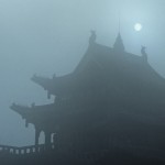 Kloster im Nebel Emei Shan, Provinz Sichuan, China